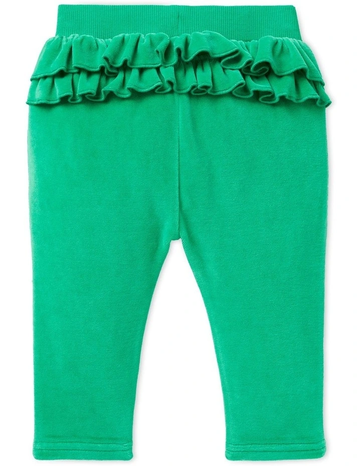 Velour Track Pant In Basil image 2