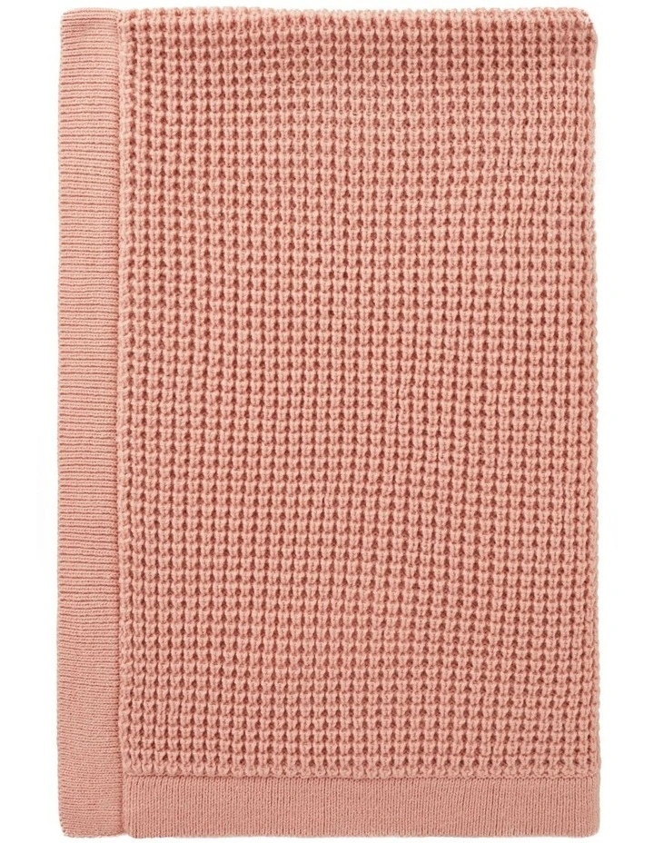 Fluffy Knit Blanket In Chalk Pink image 1