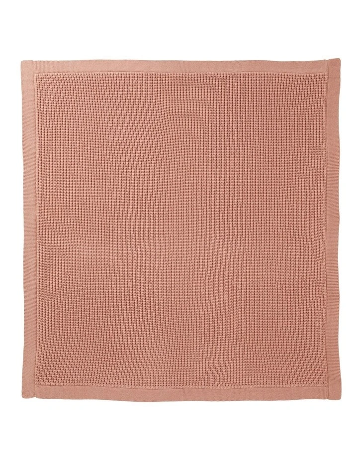 Fluffy Knit Blanket In Chalk Pink image 2