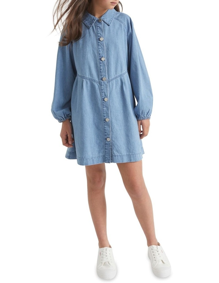Denim Shirt Dress In Bright Sky Blue