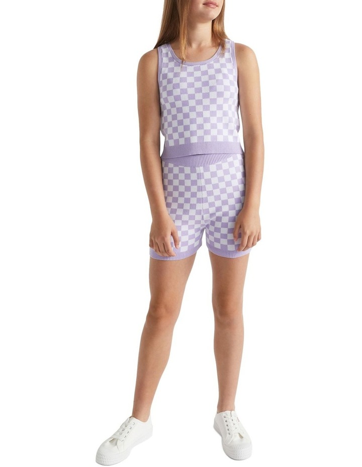 Check Knit Short Purple
