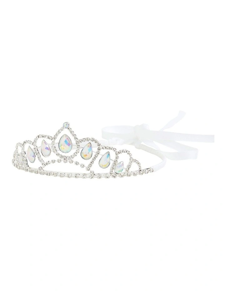 Grosgrain Ribbon Tiara in Creme image 1