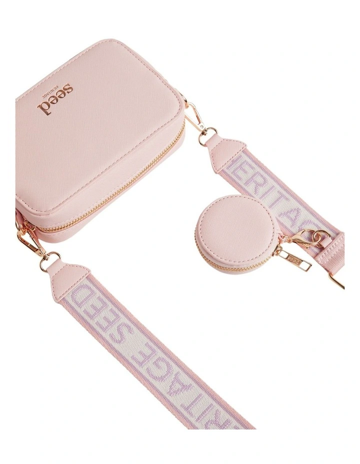 Glitter Initial "F" Bag in Pink image 3