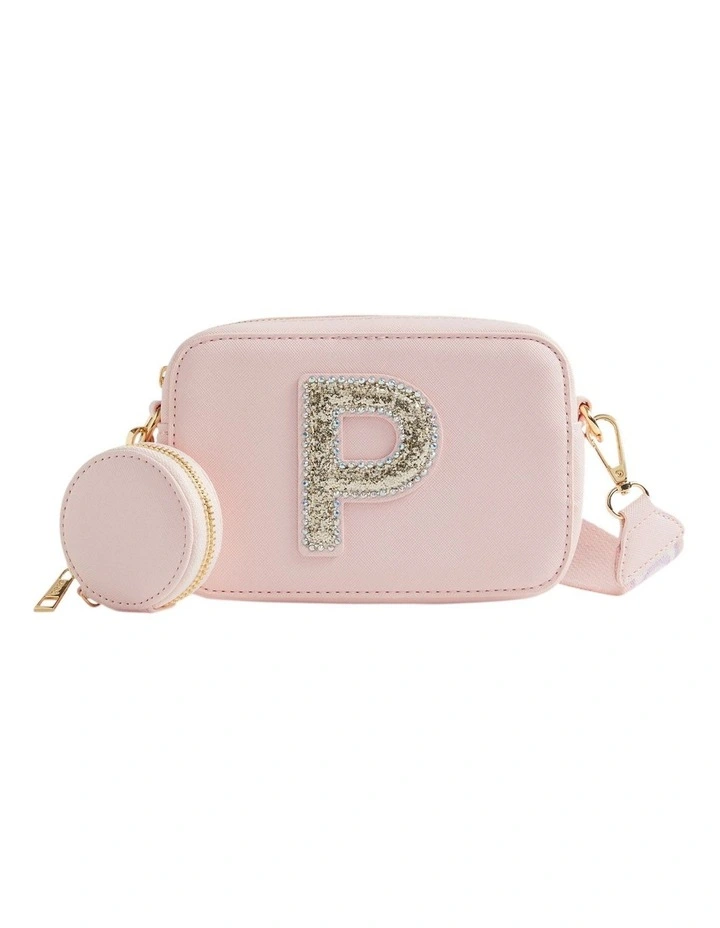 Glitter Initial "P" Bag in Pink image 1