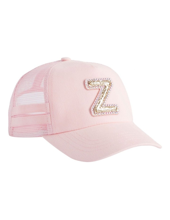 Glitter Initial "Z" Cap in Pink