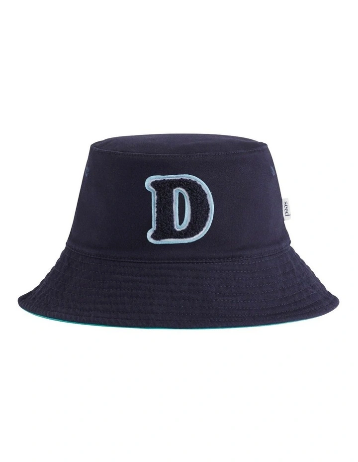 Reversible Initial "D" Bucket Hat in Navy image 1
