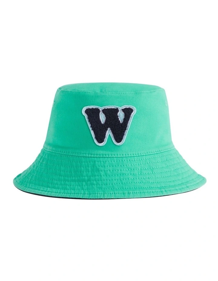 Reversible Initial "W" Bucket Hat in Navy image 3