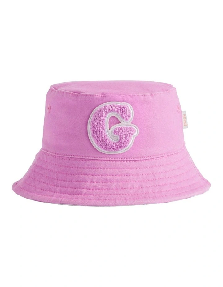 Initial "G" Sun Hat in Pink image 1