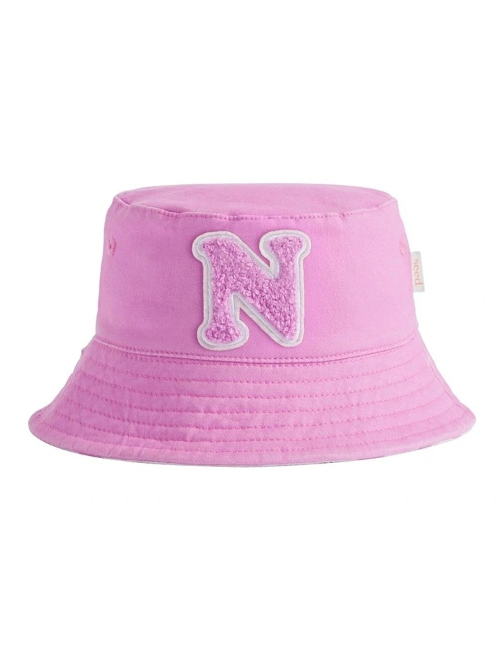 Initial "N" Sun Hat in Pink image 1