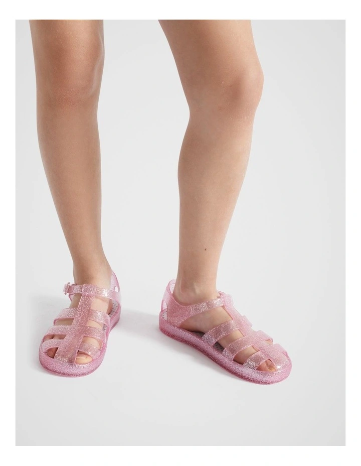 Glitter Cage Jelly Sandal in Pink image 2