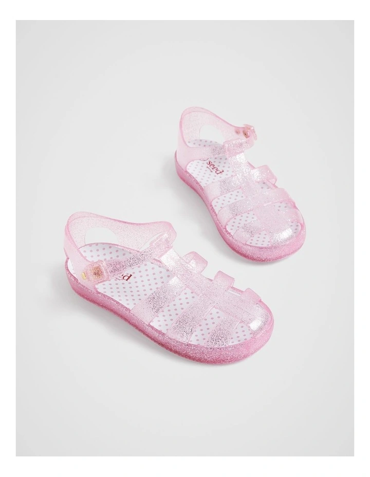 Glitter Cage Jelly Sandal in Pink image 3