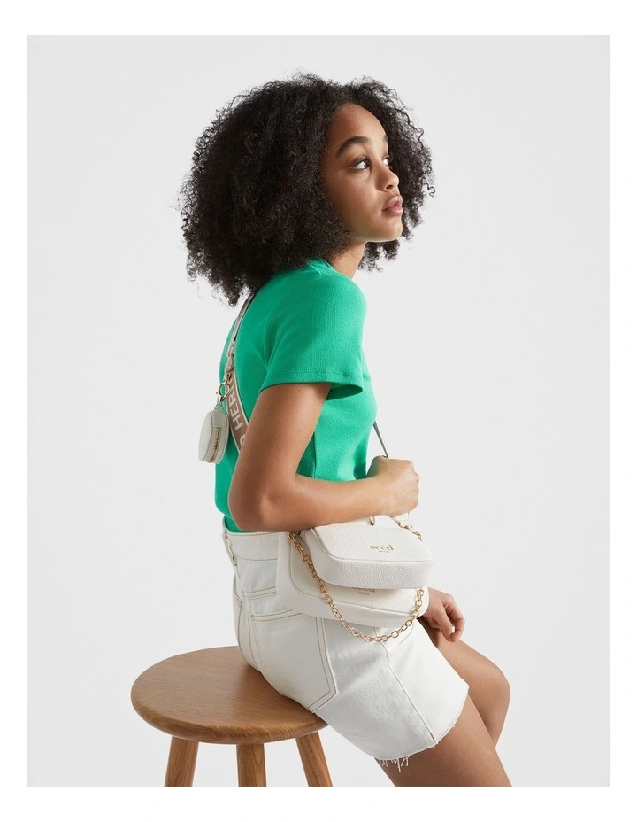 Hybrid Cross Body Bag in White image 4