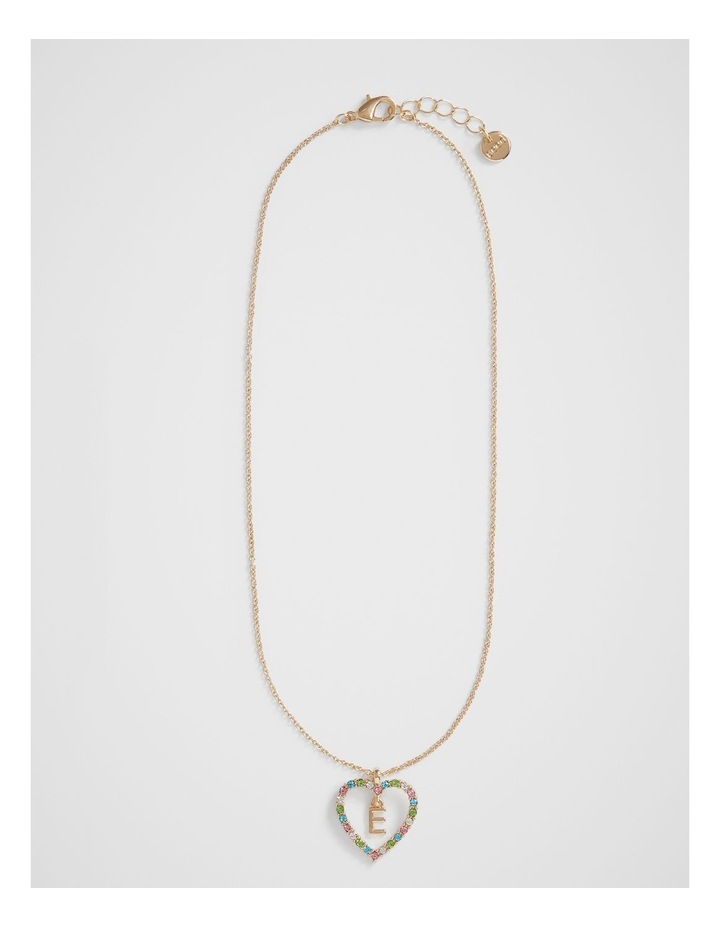 Rainbow Heart Initial "E" Necklace Rainbow