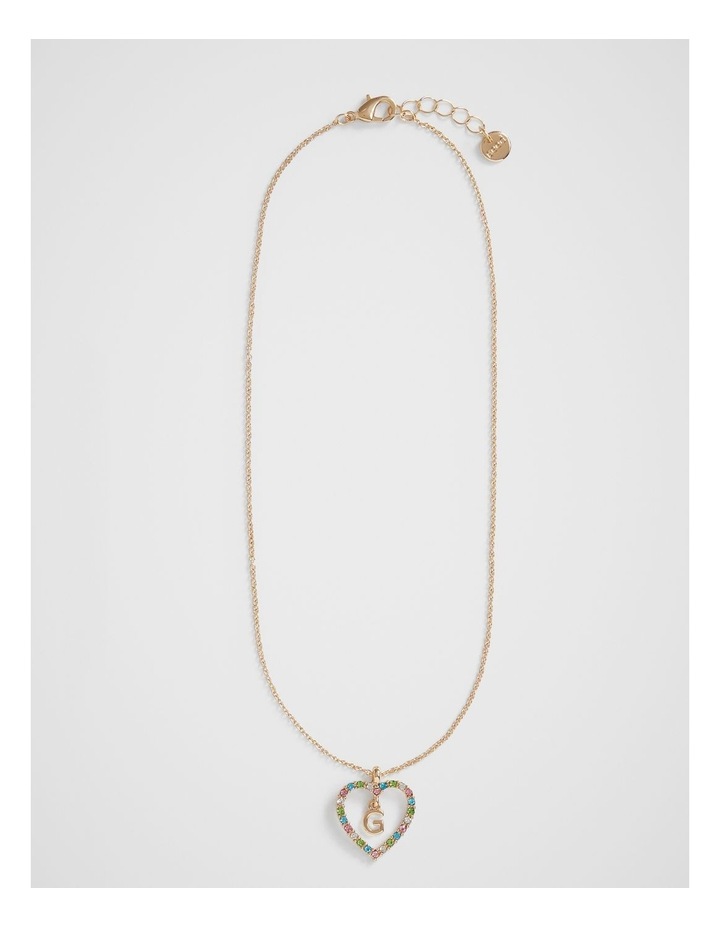 Rainbow Heart Initial "G" Necklace Rainbow