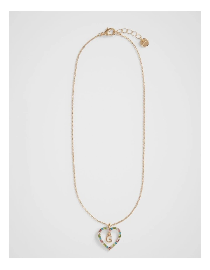 Rainbow Heart Initial "G" Necklace image 1