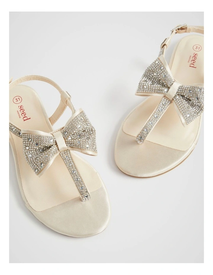 Betsey Johnson Sasha Girls Embellished Thong Ankle Strap