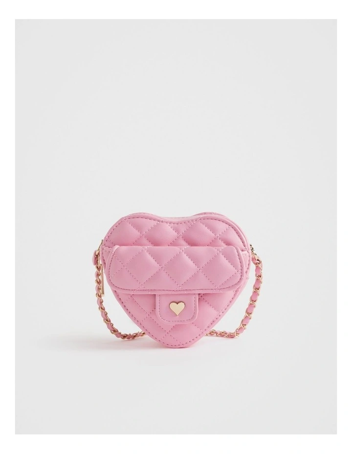 Seed Heritage Quilted Heart Cross Body Bag in Candy Pink | MYER