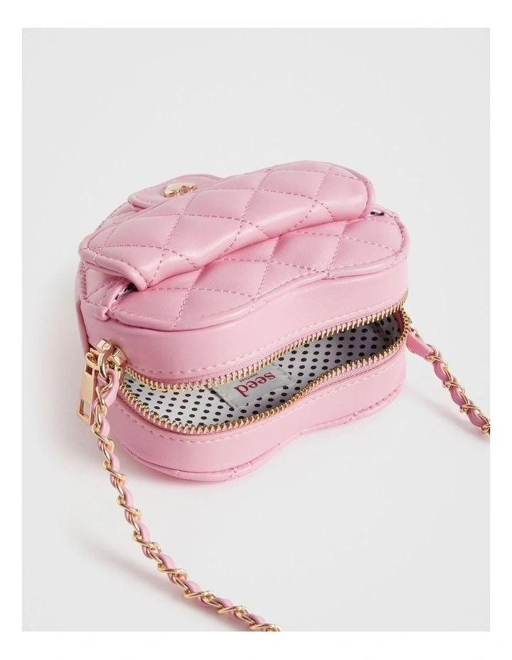 Seed Heritage Quilted Heart Cross Body Bag in Candy Pink | MYER