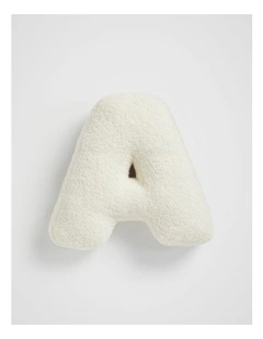 Teddy Initial Cushion in Cream