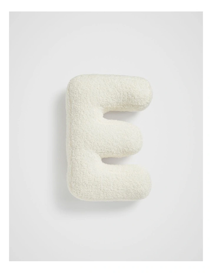Teddy Initial E Cushion in Cream image 1