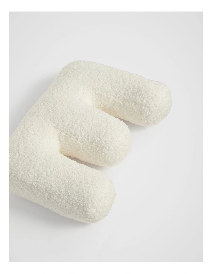 Teddy Initial E Cushion in Cream image 2