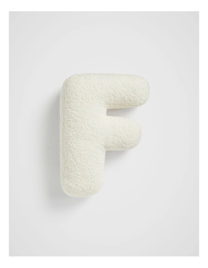 Teddy Initial F Cushion in Cream image 1