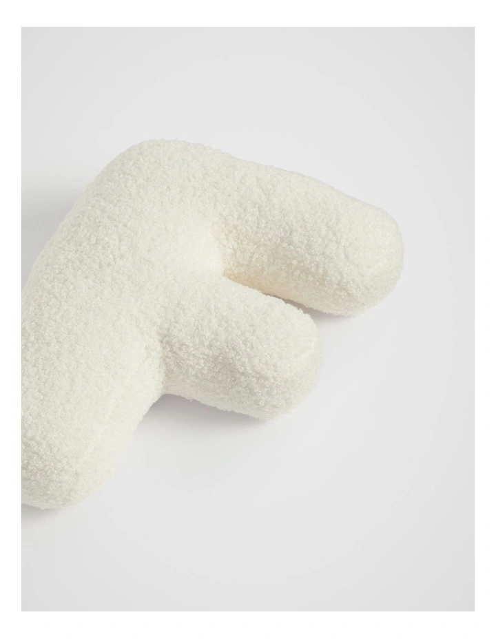Teddy Initial F Cushion in Cream image 2