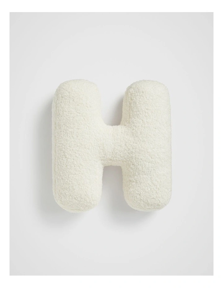Teddy Initial H Cushion in Cream image 1