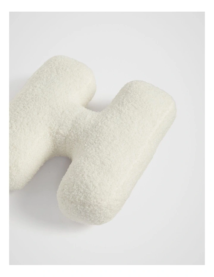 Teddy Initial H Cushion in Cream image 2