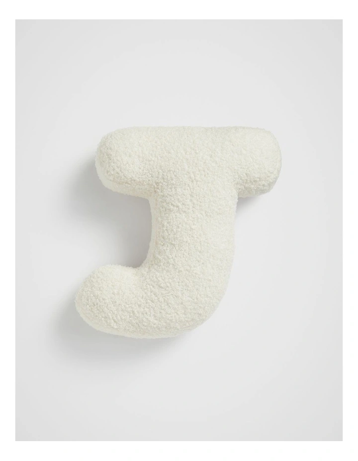 Teddy Initial J Cushion in Cream image 1