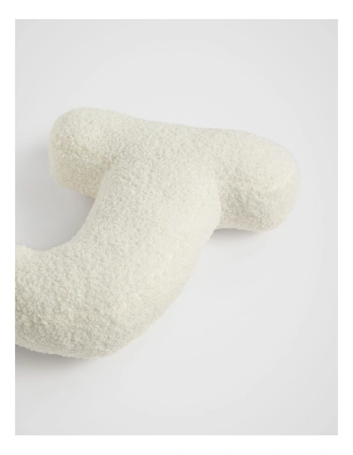 Teddy Initial J Cushion in Cream image 2