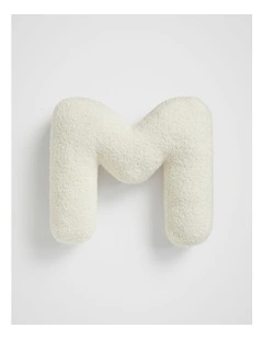 Teddy Initial M Cushion in Cream