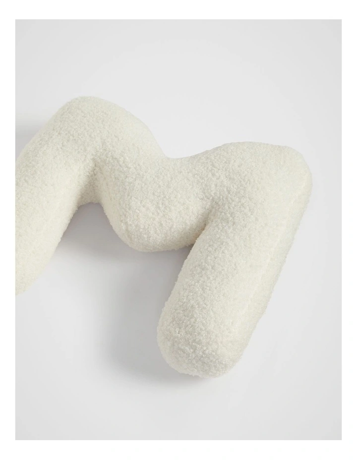 Teddy Initial M Cushion in Cream image 2