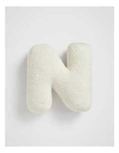 Teddy Initial N Cushion in Cream