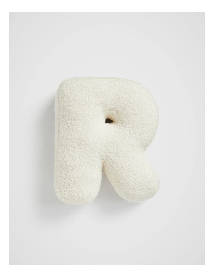 Teddy Initial R Cushion in Cream image 1