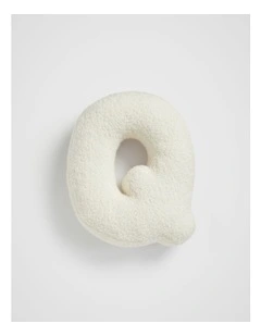 Teddy Initial Q Cushion in Cream