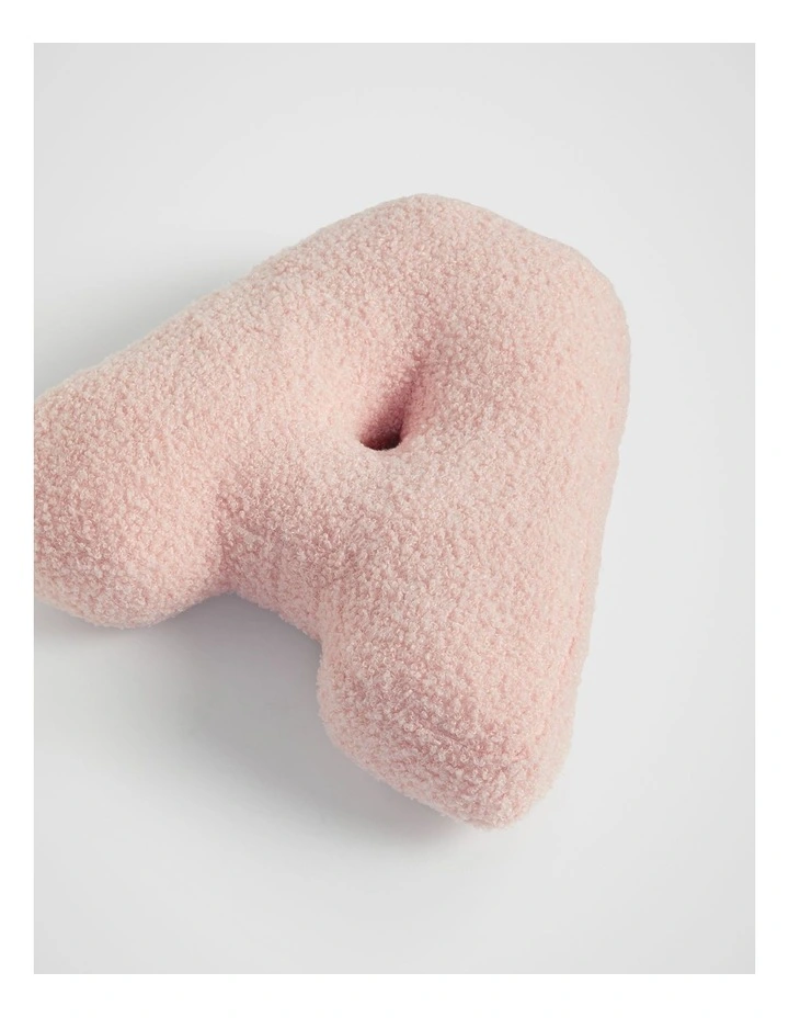 Teddy Initial A Cushion in Dusty Rose image 2