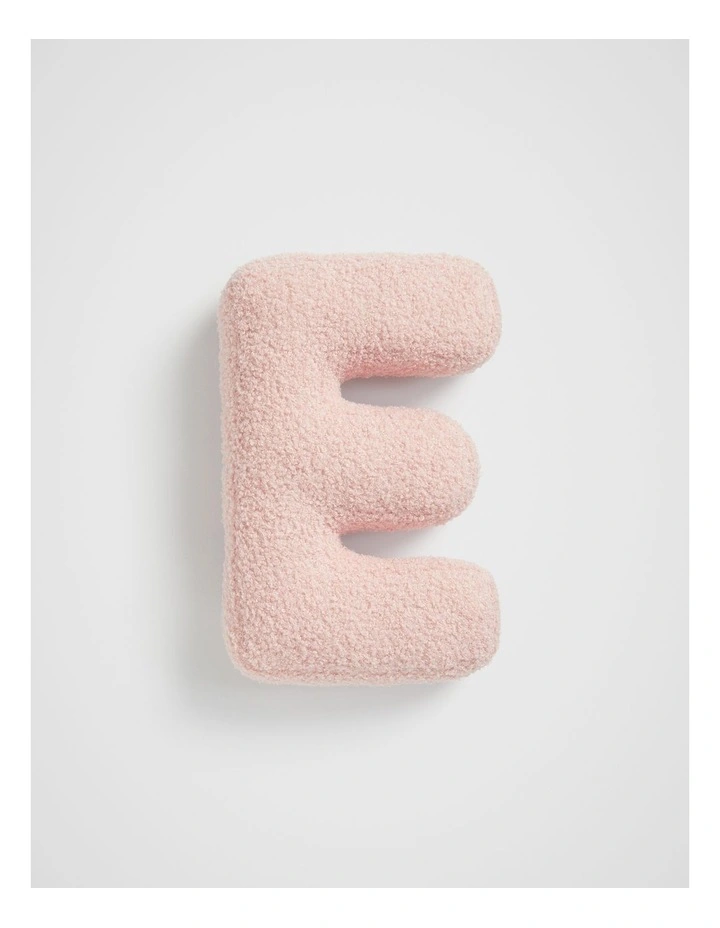Teddy Initial E Cushion in Dusty Rose image 1