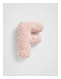 Teddy Initial F Cushion in Dusty Rose