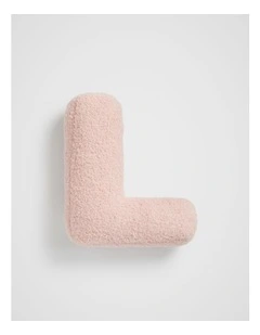 Teddy Initial L Cushion in Dusty Rose
