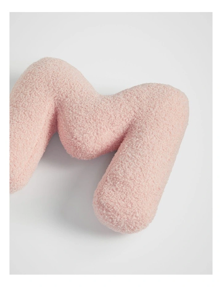 Teddy Initial M Cushion in Dusty Rose image 2