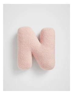 Teddy Initial Cushion in Dusty Rose