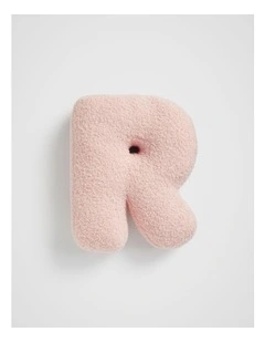 Teddy Initial R Cushion in Dusty Rose