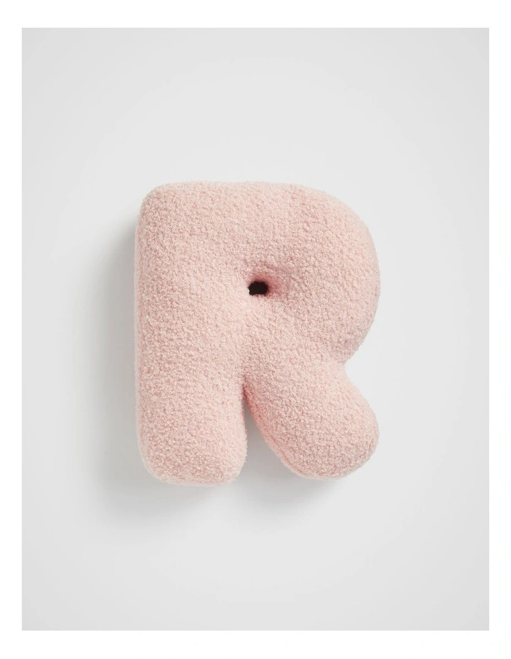 Teddy Initial R Cushion in Dusty Rose image 1