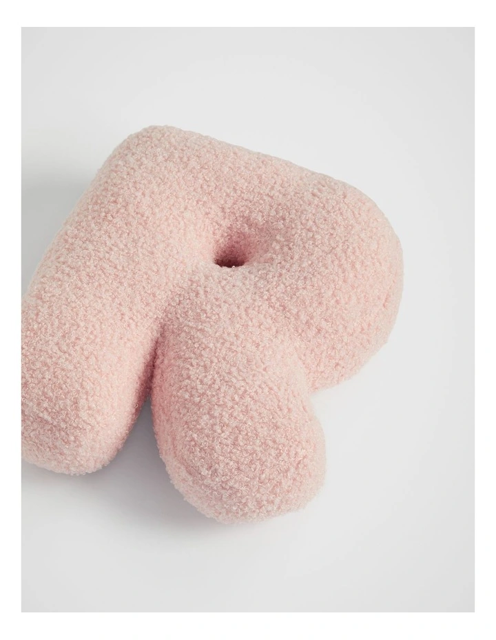 Teddy Initial R Cushion in Dusty Rose image 2