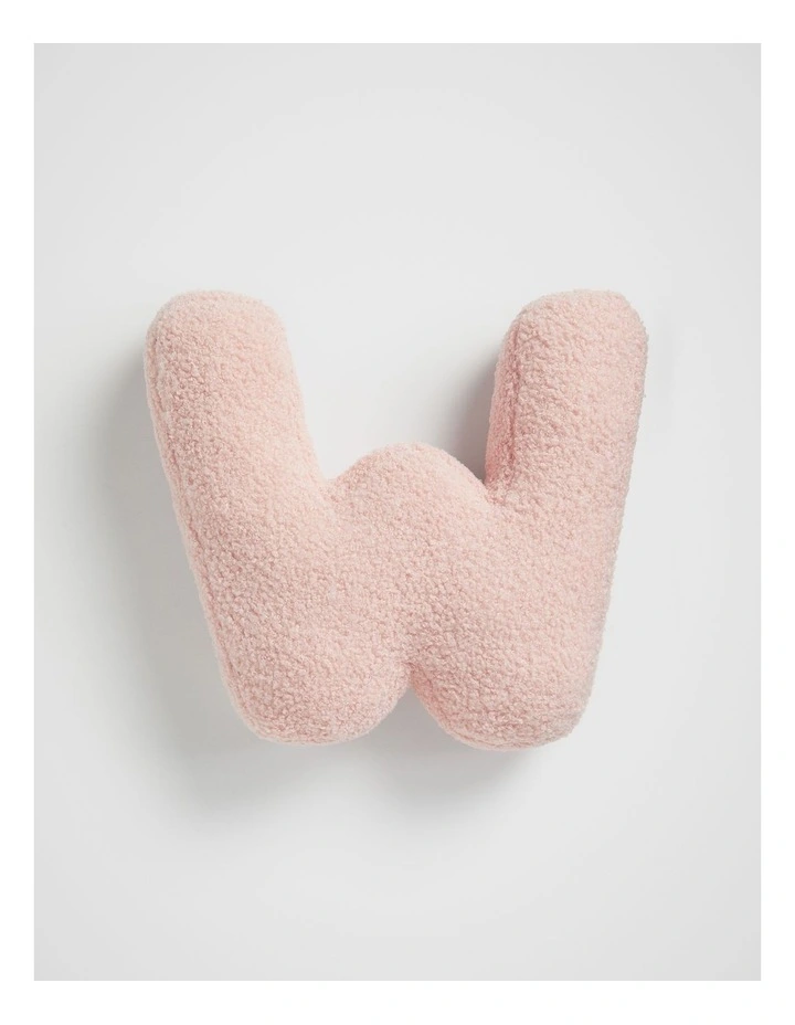 Teddy Initial W Cushion in Dusty Rose image 1