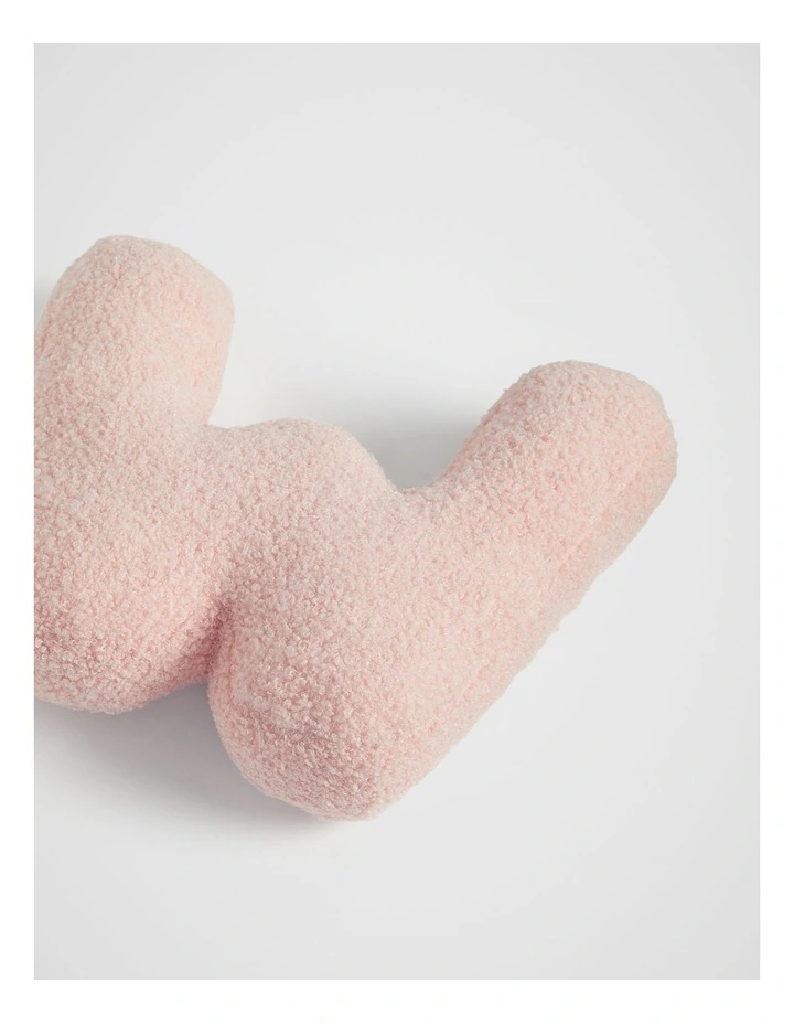 Teddy Initial W Cushion in Dusty Rose image 2