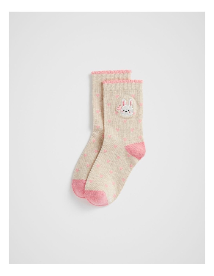 Bunny Embroidery Sock in Multi Assorted