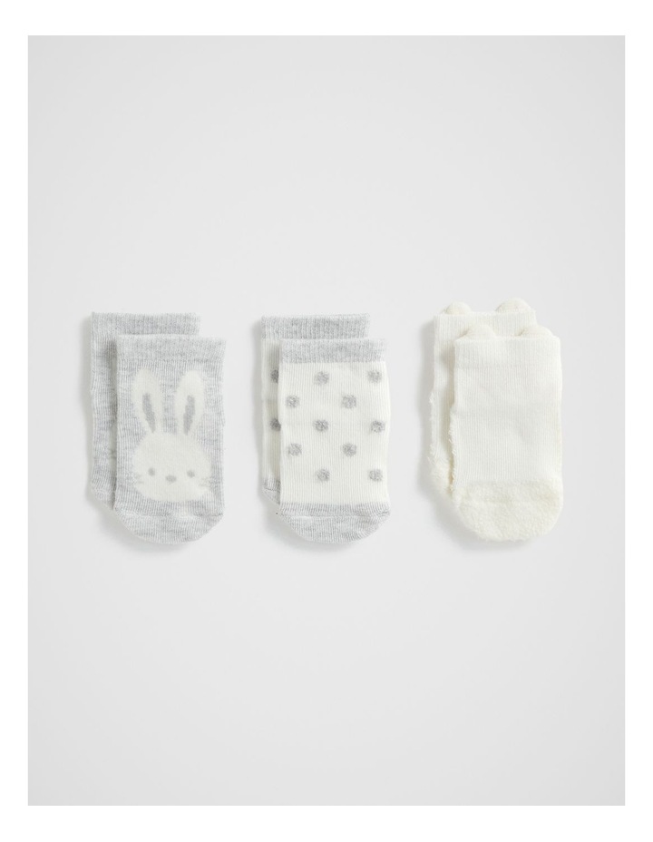 Bunny Sock 3 Pack in Grey Marle Grey