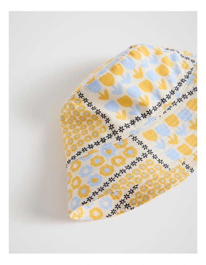 Floral Cord Bucket Hat in Cream image 3